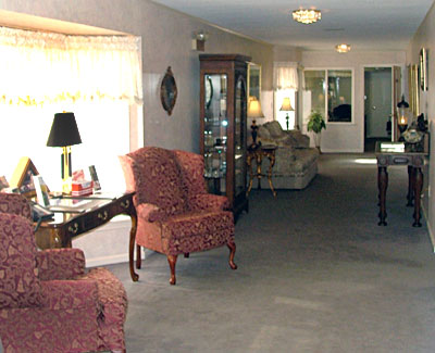 The funeral home foyer